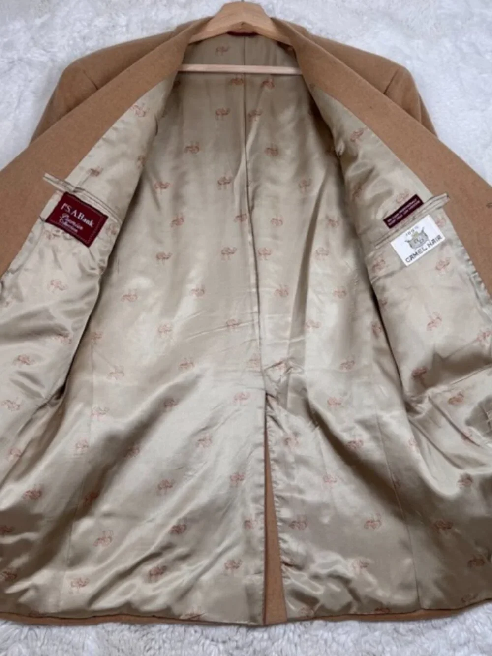 Jos. A. Bank Tan 3 Button Sport Coat 100% Camel Hair Mens 42R Blazer Premier